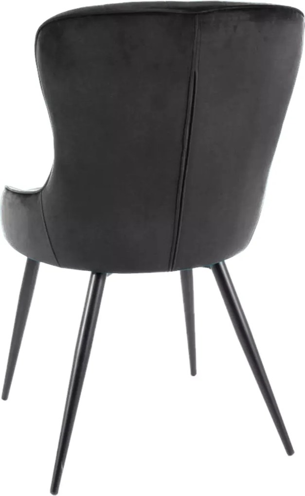 SI Lotosová zamatová stolička čierna