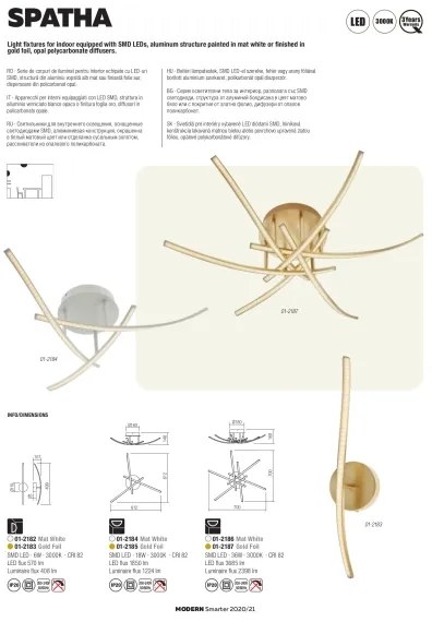Redo 01-2184 - LED Stropné svietidlo SPATHA 3xLED/6W/230V 3000K biela