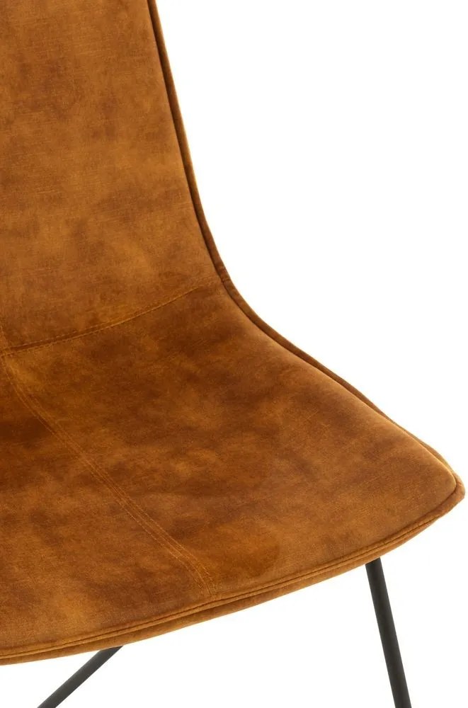 Okrová zamatová jedálenská stolička Chair Isabel Ochre - 64*47*89cm