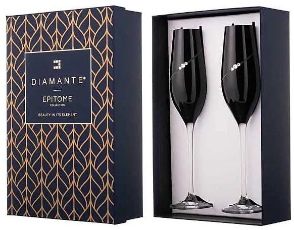 Diamante Silhouette black poháre na sekt 210 ml 2 ks