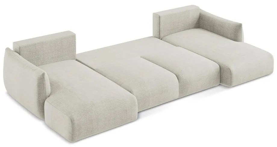 Béžová rozkladacia rohová pohovka (do tvaru "U") Leila – Makamii