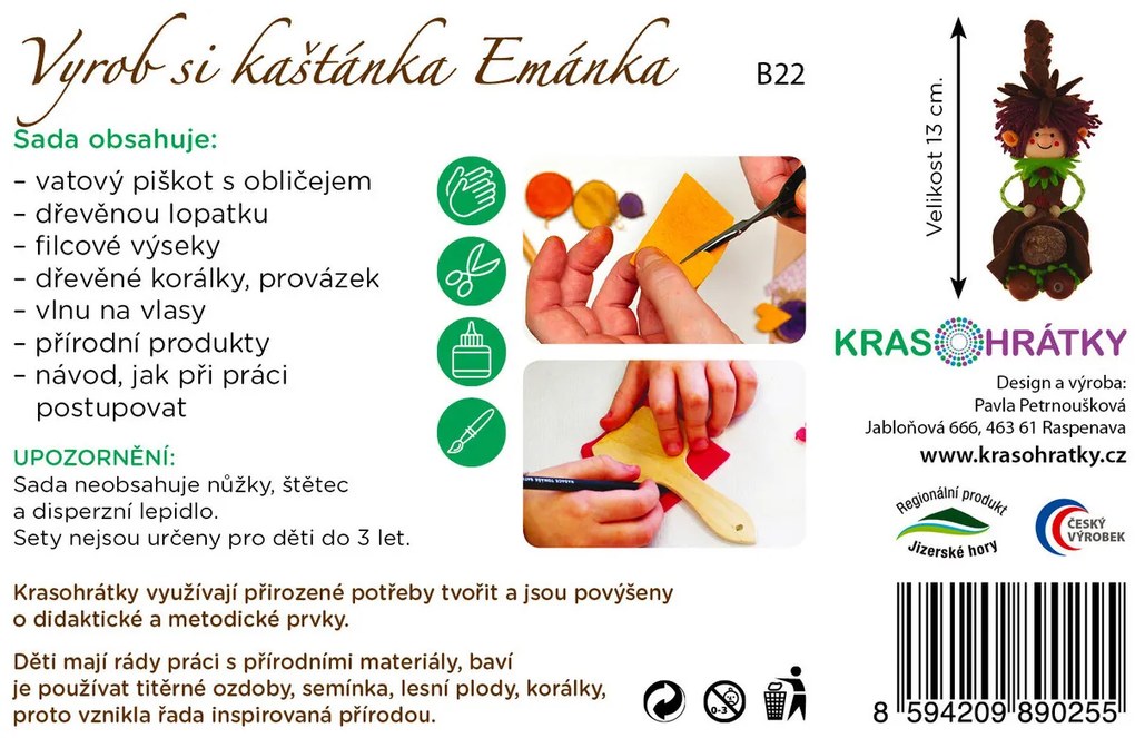 Krasohrátky - Vyrob si gaštančeka Emánka