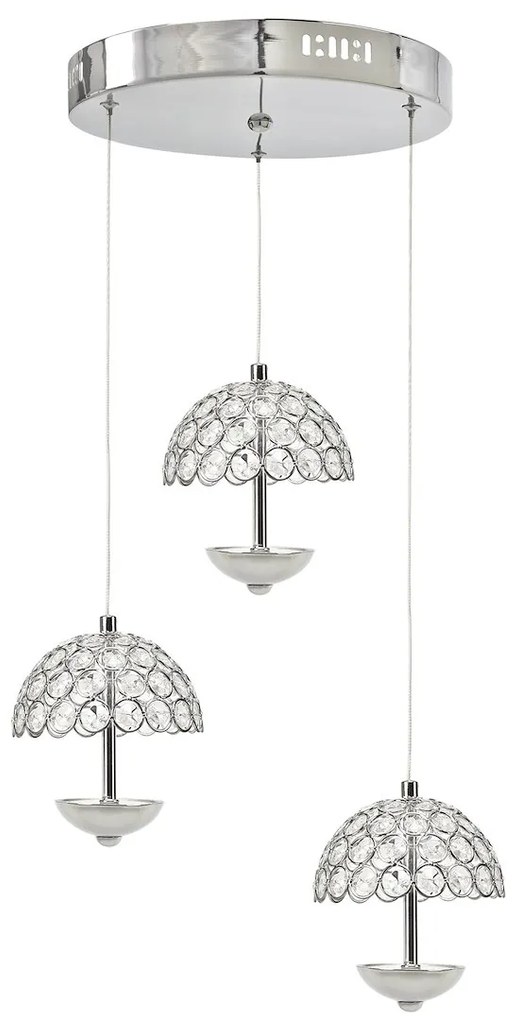 Závesné svietidlo Venus, 3x chrómové krištáľové tienidlo, ch, o