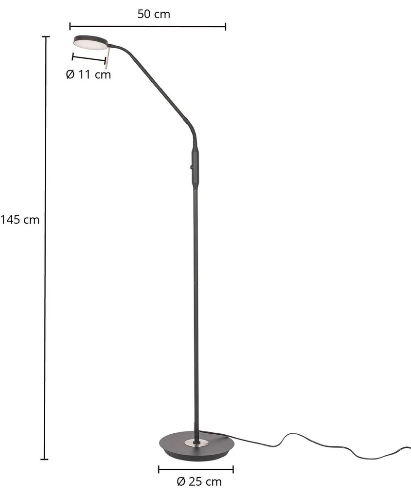 Lindby Sharani stojaca LED lampa, CCT, čierna