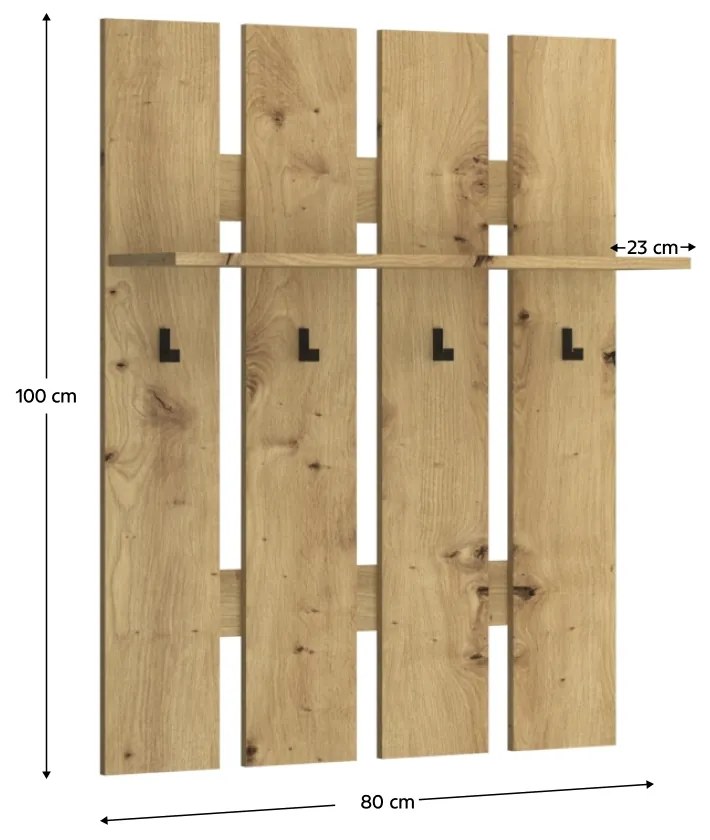 Vešiakový panel Airon 80 - dub artisan