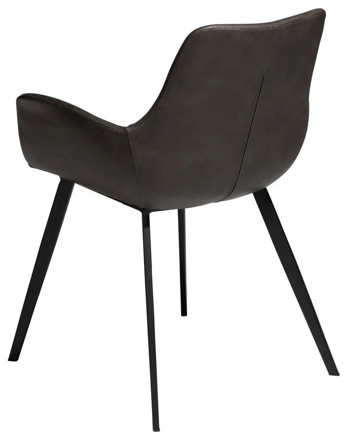 Tmavosivé čalúnené jedálenské kreslo s podrúčkami Hype – DAN-FORM Denmark