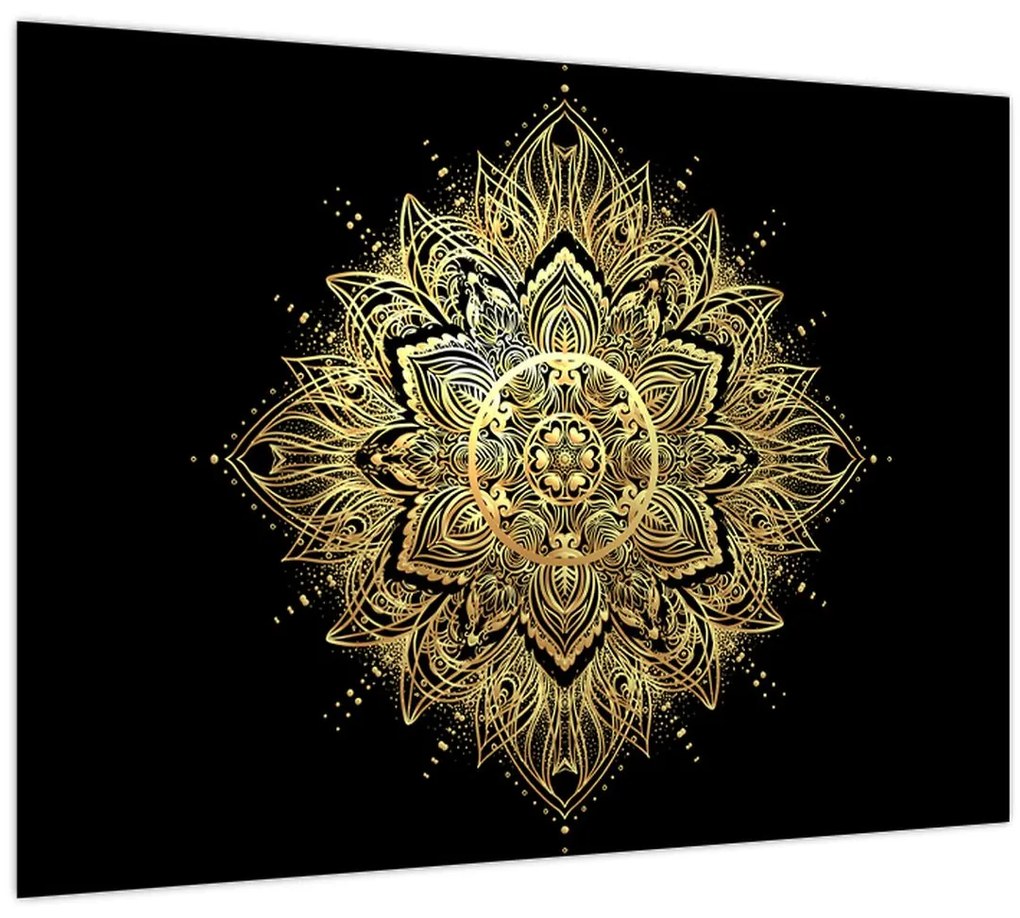 Sklenený obraz - Mandala bohatstvo (70x50 cm)