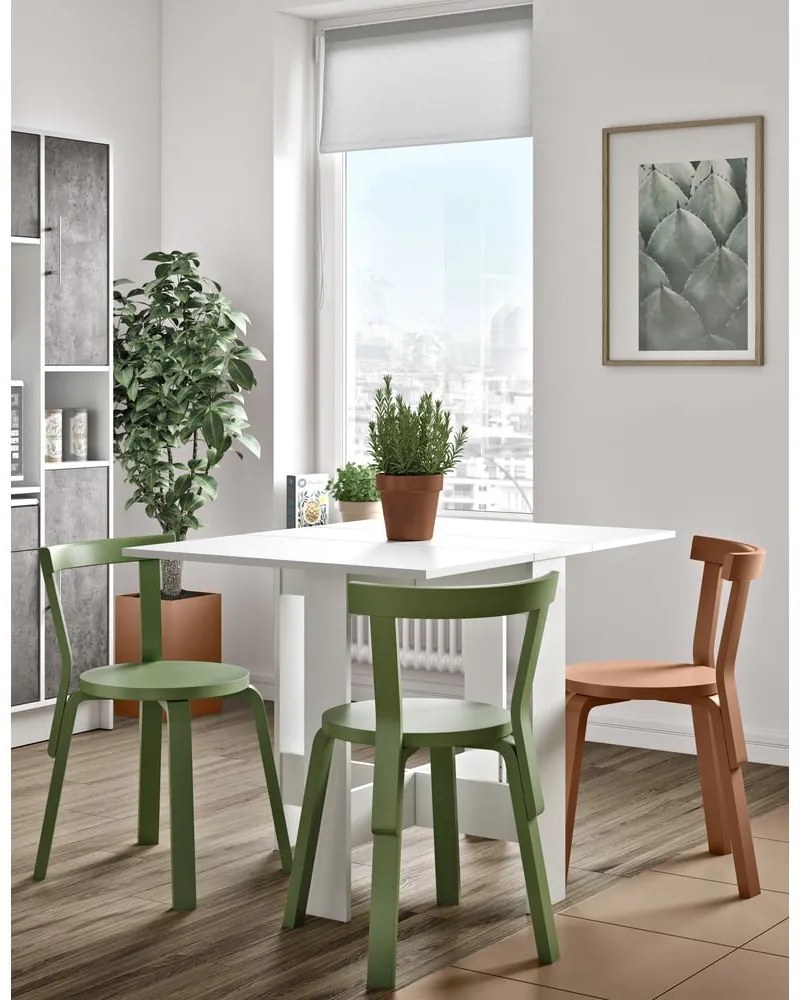 Rozkladací jedálenský stôl s bielou doskou 76x28 cm Papillon – TemaHome