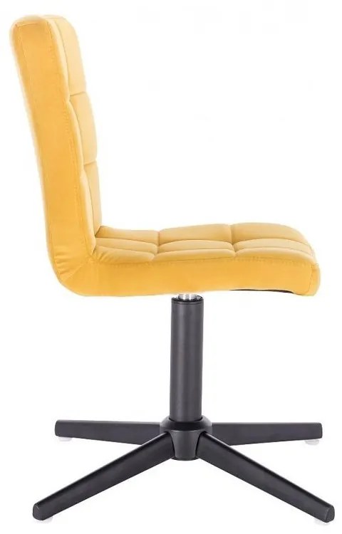 LuxuryForm DESIGN Stolička TOLEDO VELUR na čiernom kríži - žltá
