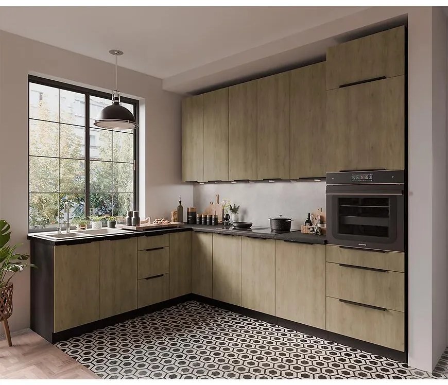 Kuchynská linka Cremona BL 210x290 cm bez kuchynskej dosky