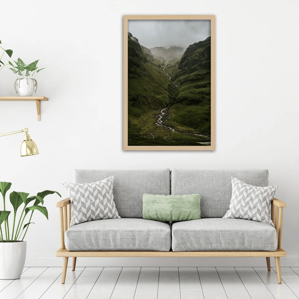 Gario Plagát Pohľad na hory v hmle Farba rámu: Bez rámu, Rozmery: 20 x 30 cm