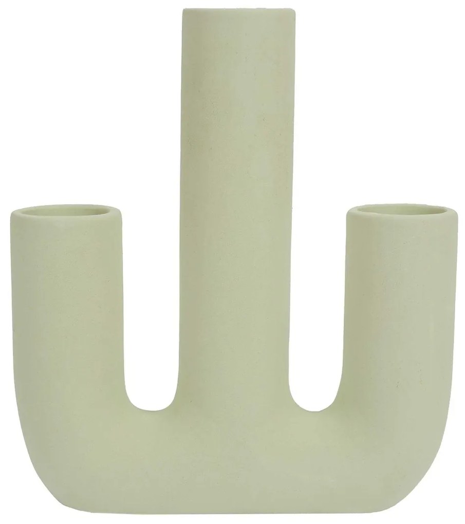 Vázy, kvetináče The home deco factory  VASE CERAMIQUE 3 TUBES ARTY VERT D EAU M12