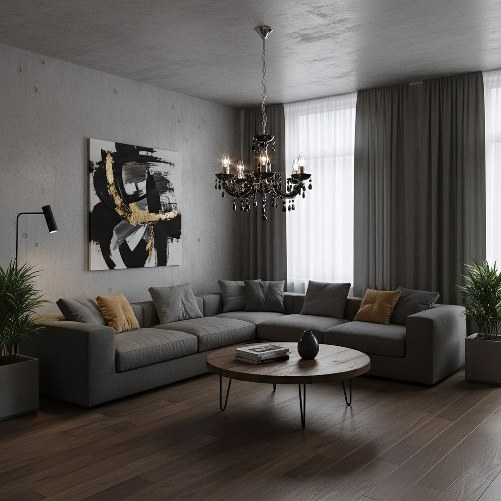 Toolight Toolight, stropné svietidlo 5xE14, EBT002-5CP, čierna, OSW-01251