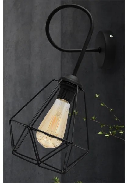 Nástenné svietidlo KARO 3xE27/15W/230V čierna