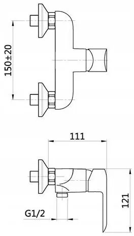 Invena Siros, sprchová batéria, čierna matná, BN-90-004-A