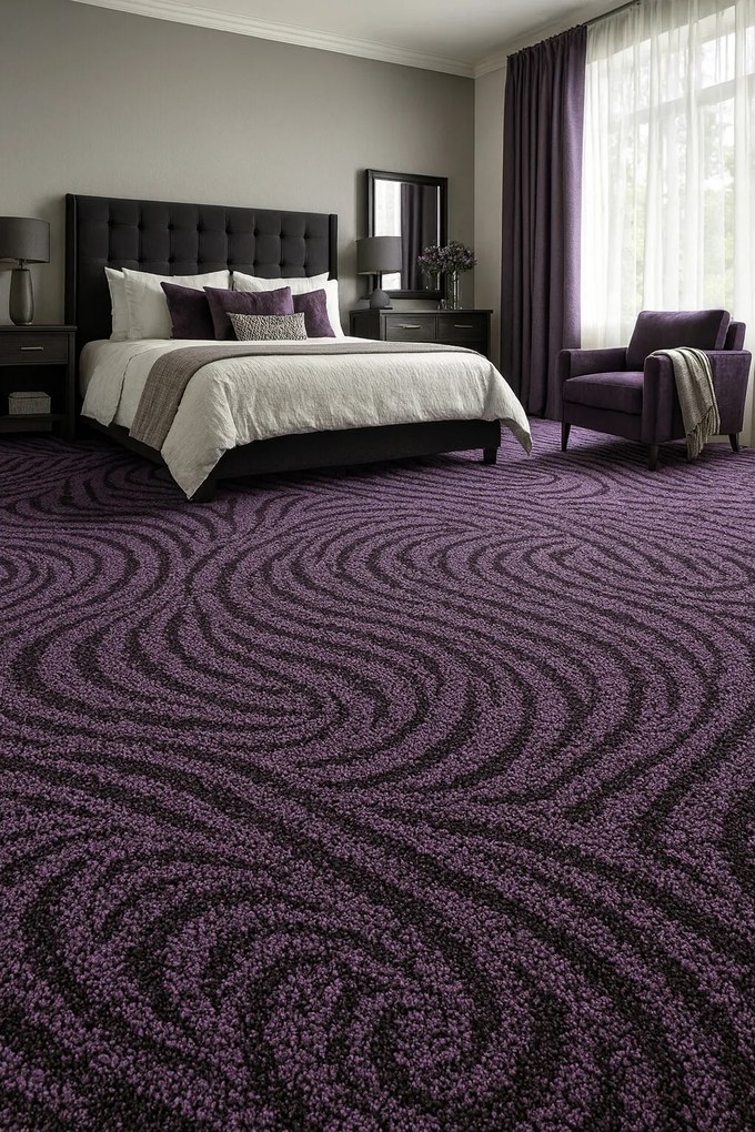 AKCIA: 190x230 cm Koberec metráž Spring 6470, šíře, fialová, filc, detská izba, ITC