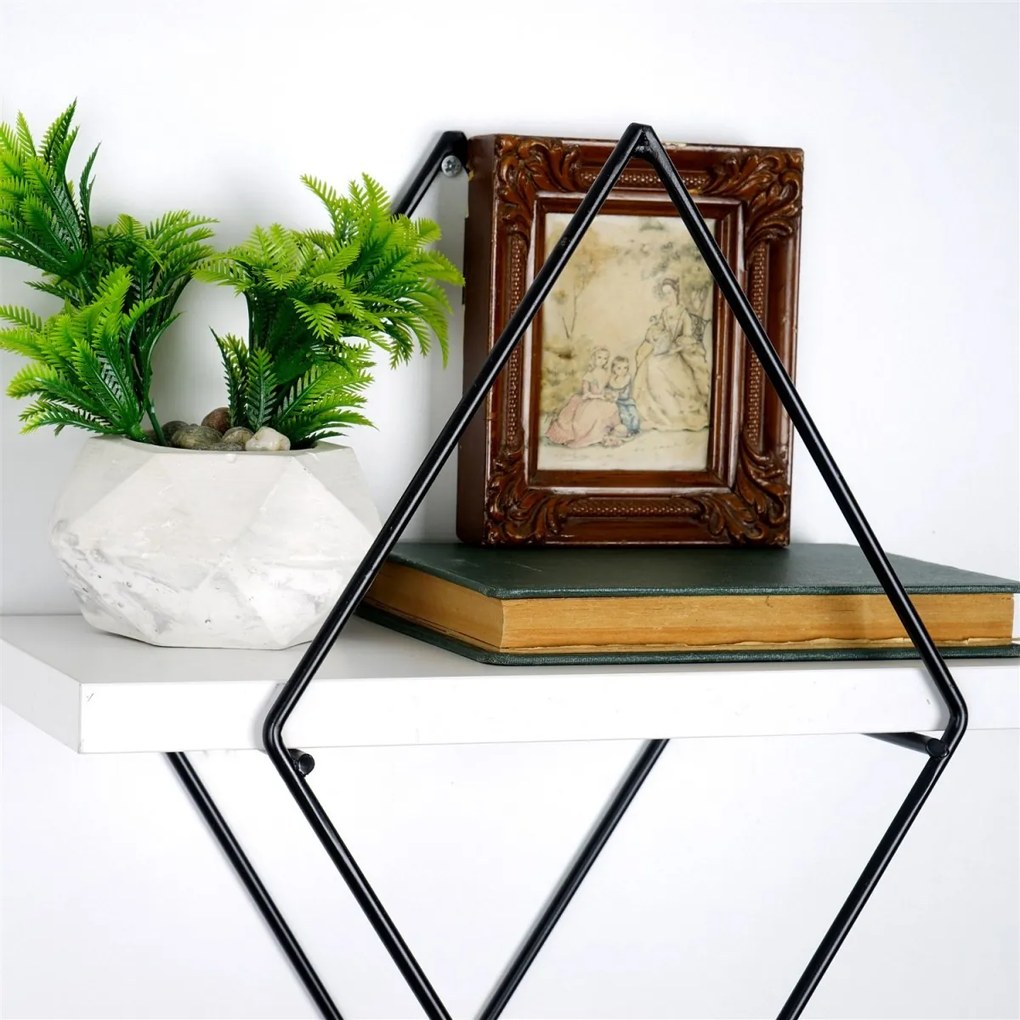 Sada 2 nástenných políc Rony biela/čierna