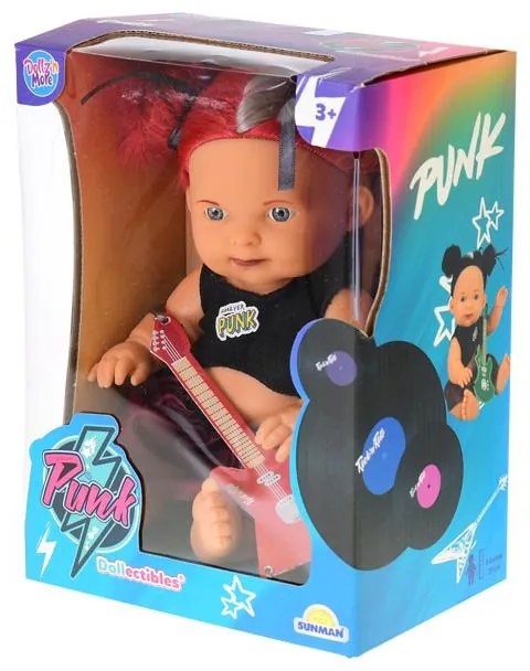 MIKRO -  Bábika 23cm s červenými copmy 41061