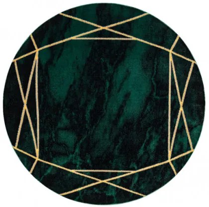 Koberec EMERALD exkluzívny 1022 kruh - glamour, marmur, geometrický zelený/zlatý