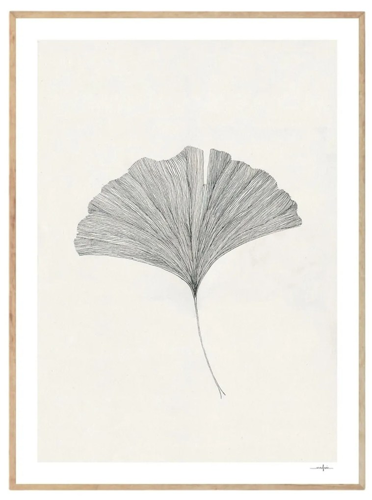 THE POSTER CLUB Autorský plagát Ginkgo Leaf by Ana Frois A4