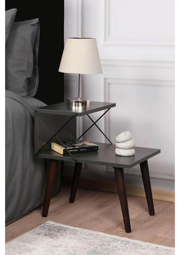 Nočný stolík CROSS 55x50 cm antracit