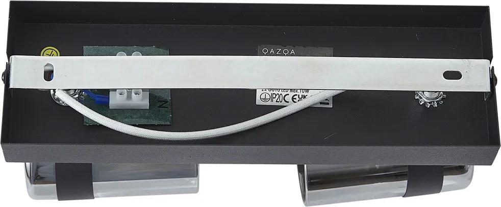 Stropný reflektor čierny s dymovým sklom 2-svetlá otočný a naklápací - Gianni