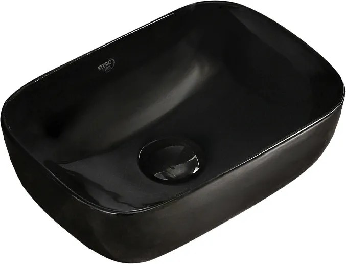 BPS-koupelny Keramické umývadlo na dosku HYD-MO-BL-370 37x25 cm, čierne