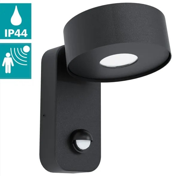 Eglo 98738 - LED Vonkajšie nástenné svietidlo so senzorom PALOSCO LED/6W/230V IP44