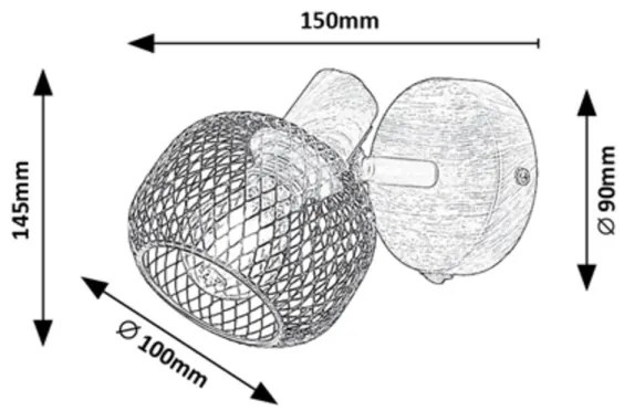 Rabalux 3127 - Nástenné bodové svietidlo GRENDEL 1xE14/40W/230V
