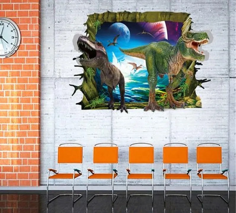 Veselá Stena Samolepka 3D Dinosaury útočia