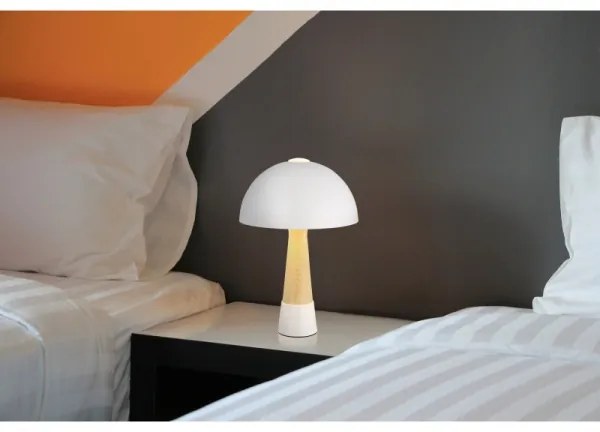 Globo 51570122 - Stolná lampa PAULIN 1xE27ILLU/40W/230V biela