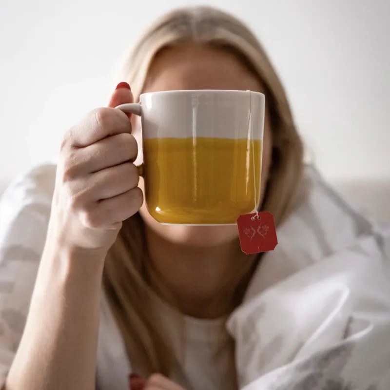 Hrnček Tuntu 0,35 l, žlto-ružový