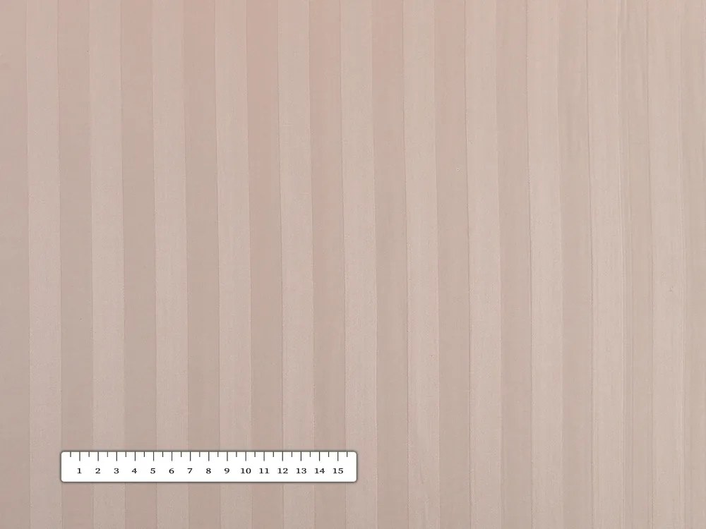 Biante Damaškový behúň na stôl Atlas Grádl DM-017 Púdrovo béžový - pásiky 2 cm 20x140 cm
