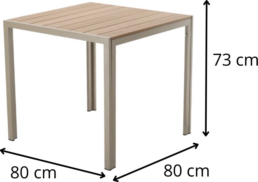 Záhradný stôl Devon 80 cm béžový