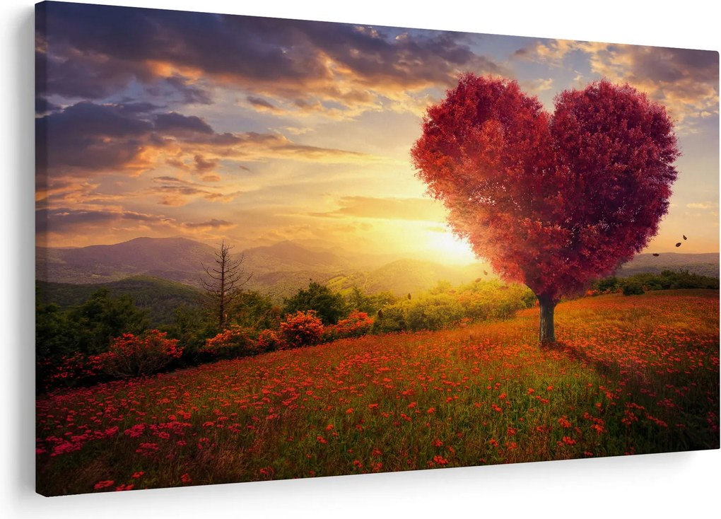Obraz stromu v tvare srdca (90x60 cm)