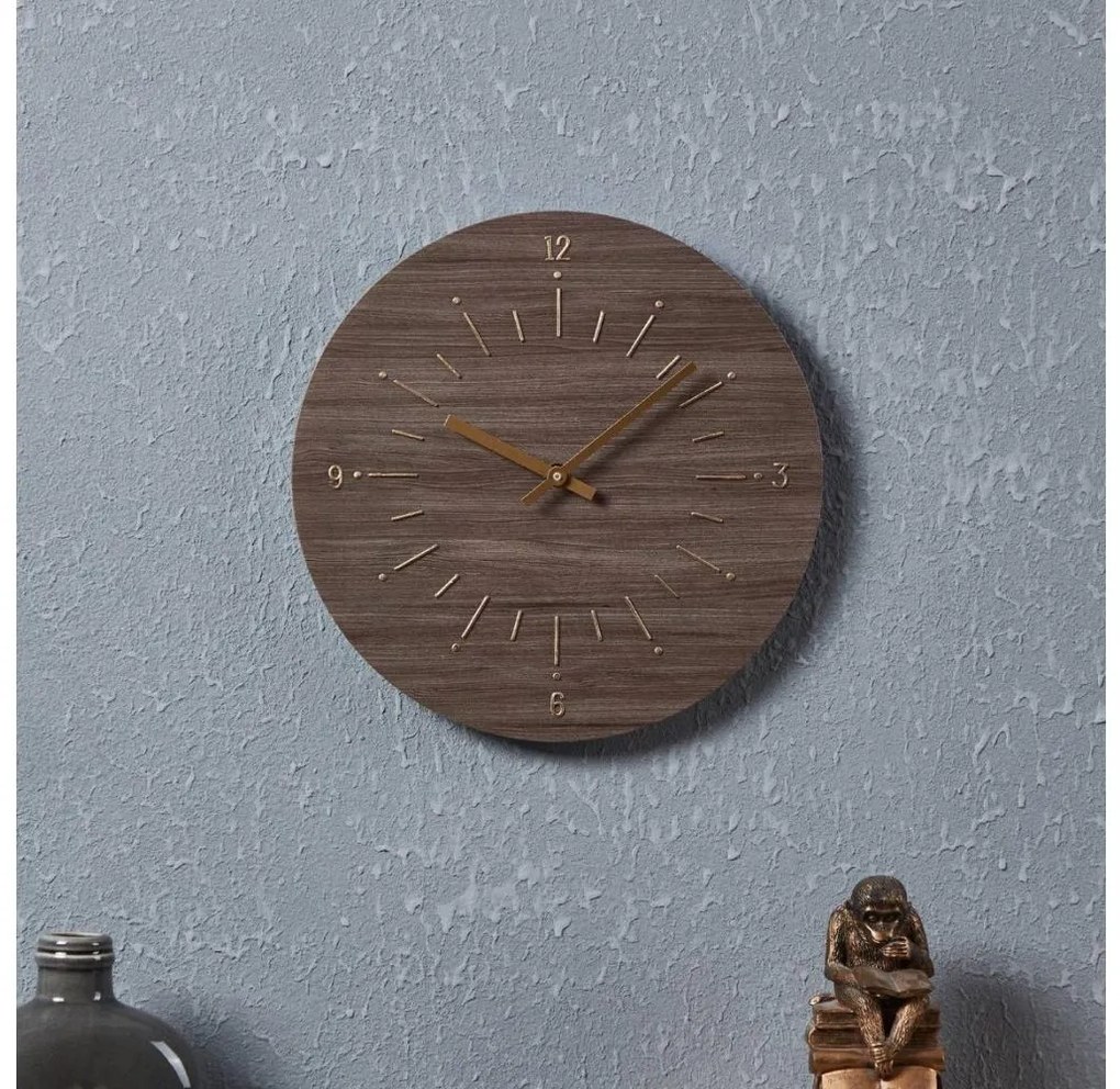 Eglo 425508 - Nástenné hodiny TAKAHAGI 1xAA pr. 30 cm hnedá