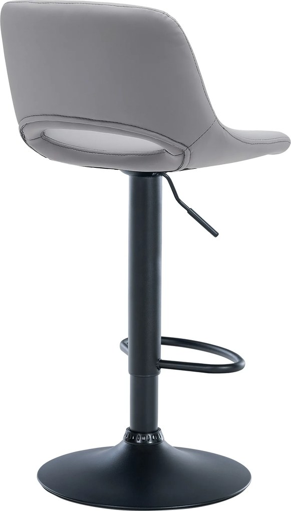 Barová stolička Camden - koženka, čierny rám - Sivá