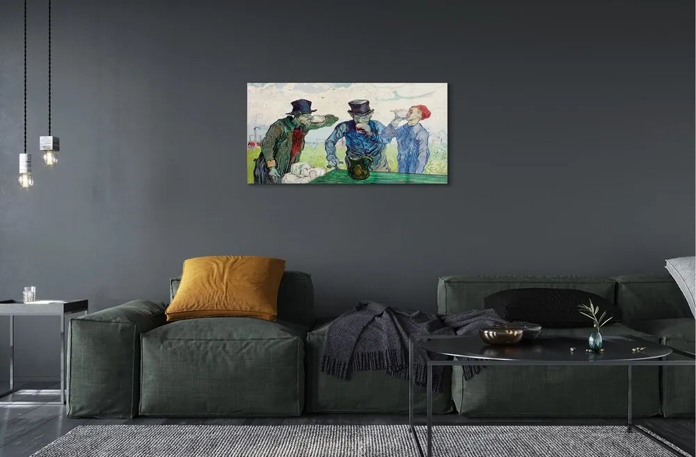 Obraz na skle Umenie muži stretnutie 100x50 cm