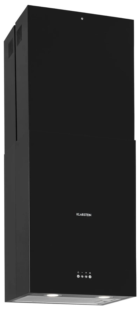 Klarstein Structura, digestor, 41 cm, ostrovčekový, 624 m³/h, A, LED, nehrdzaejúca oceľ, čierny