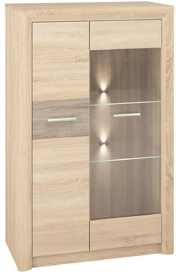 Vitrína Castel 06 Sonoma/hľuzovka