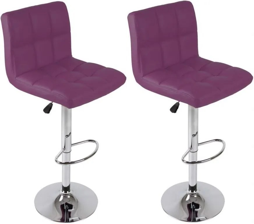 Sada barových stoličiek, fialová, 2 ks