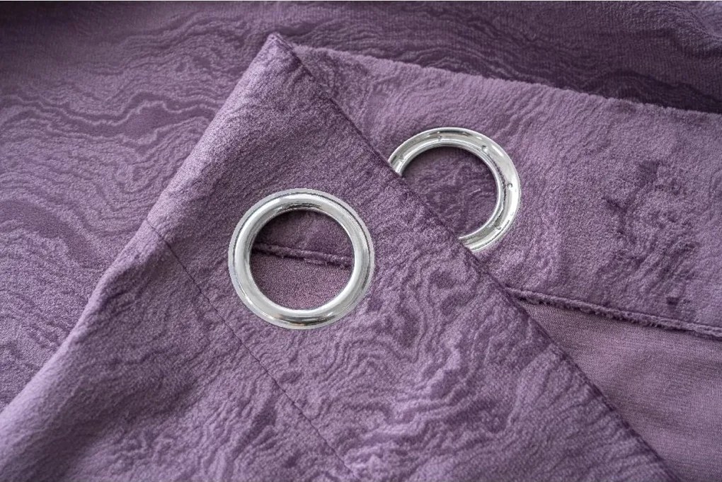 Zatemňovací záves DUNES VELVET 140x250 cm, fialový Zavesenie: Kovové krúžky