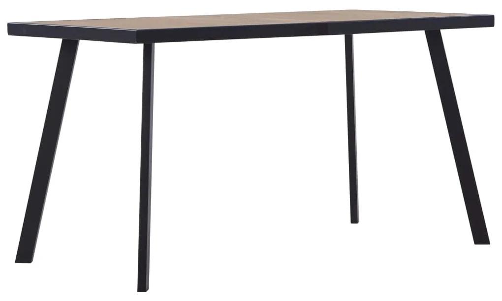 vidaXL Jedálenský stôl, svetlé drevo a čierna 140x70x75 cm, MDF
