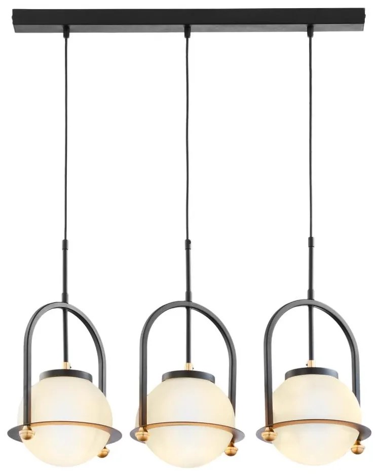 Jupiter 1916 - Luster na lanku ROSSO 3xE27/15W/230V čierna