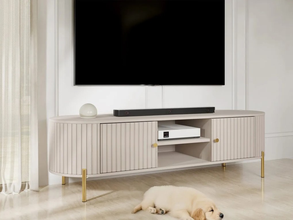TV stolík / skrinka Kareri 180 2D, Farby: pieskovo béžová