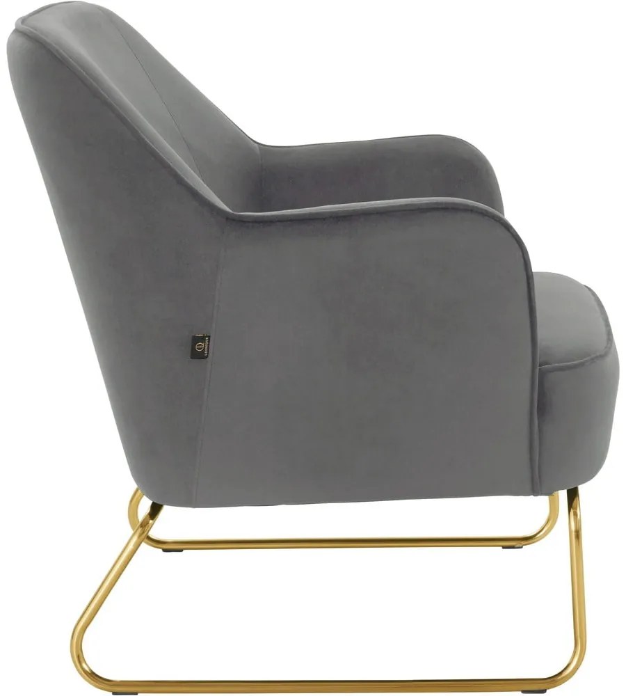 Sivé zamatové kreslo Joshua - Støraa
