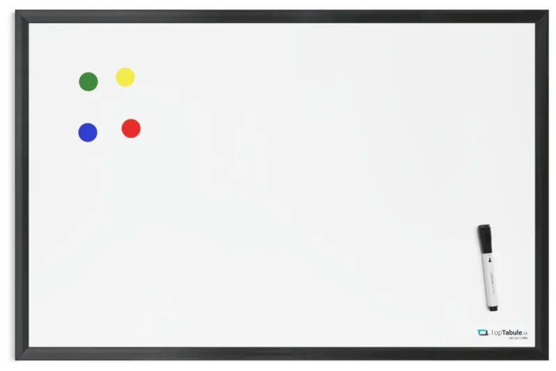 Toptabule.sk MTDR6040-1 Biela magnetická tabuľa v čiernom drevenom ráme 100x150cm /