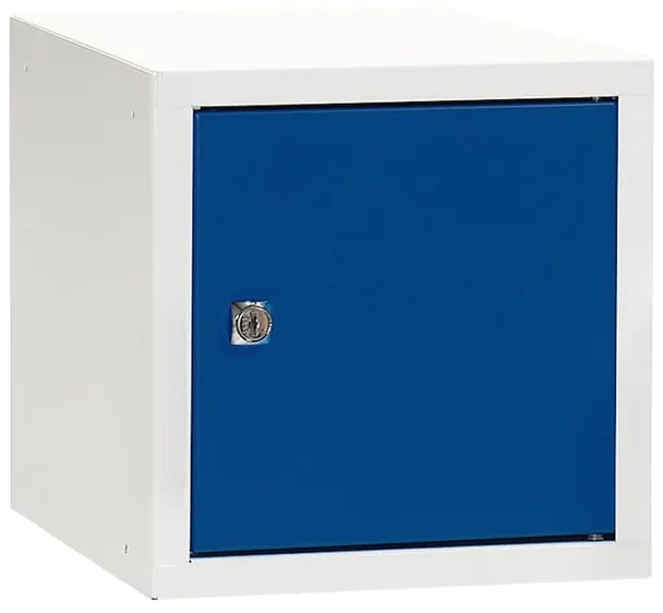 Odkladacia skrinka CUBE, modrá / biela, 270x270x350 mm