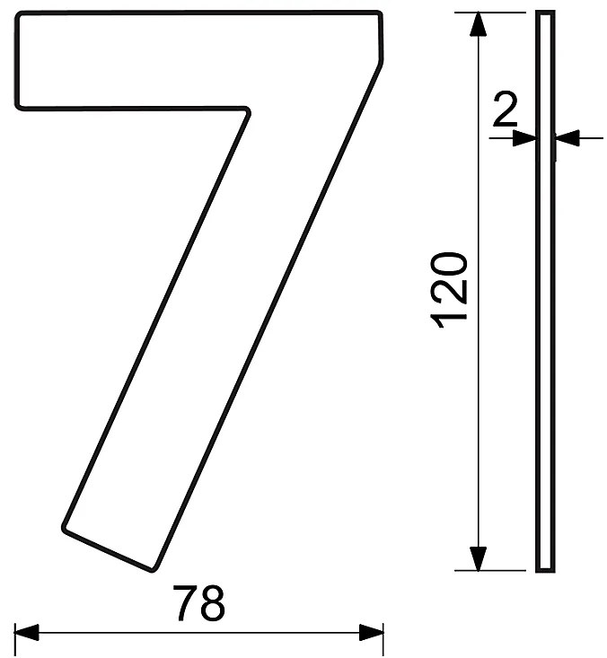 Domová číslica RICHTER RN.120L (meď matná), 1, RICHTER Meď