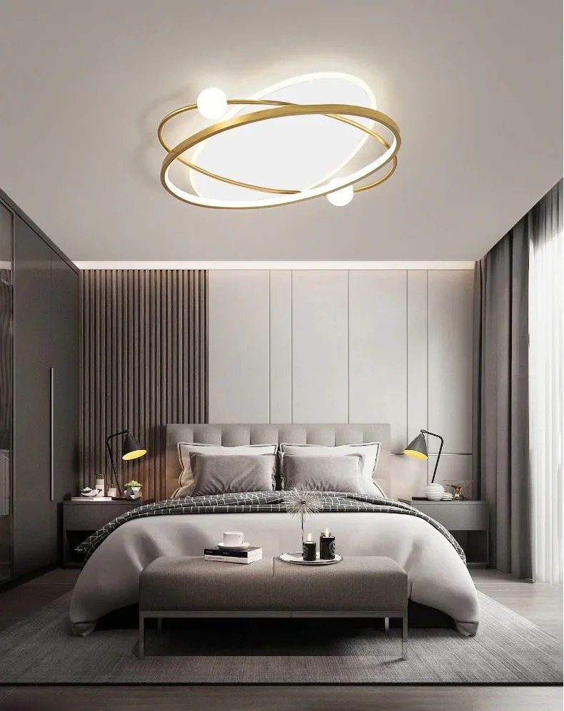 Toolight Toolight, LED stropné svietidlo + diaľkové ovládanie APP1059-C, biela-zlatá, OSW-08885